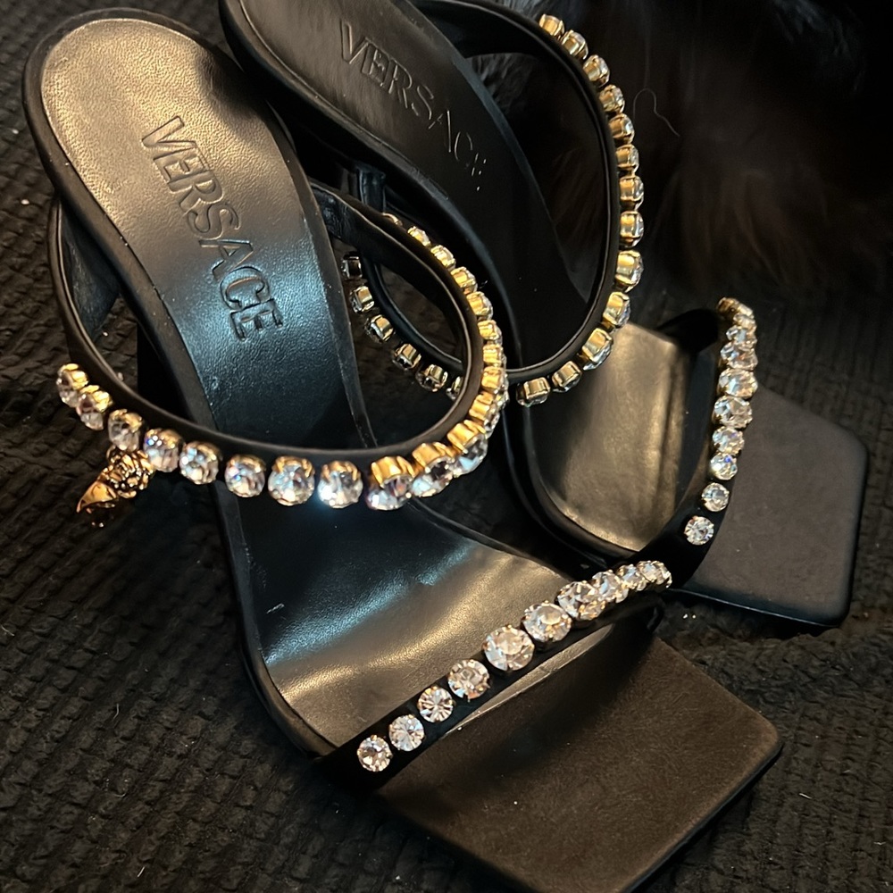 Versace black 👠 high heels size 38